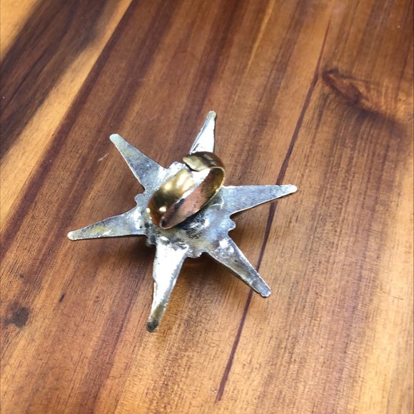 Blue Star Ring, Afghan Massive Ring, Stone Ring, Boho Ring, Vintage Ring, Kuchi - Picture 8 of 9